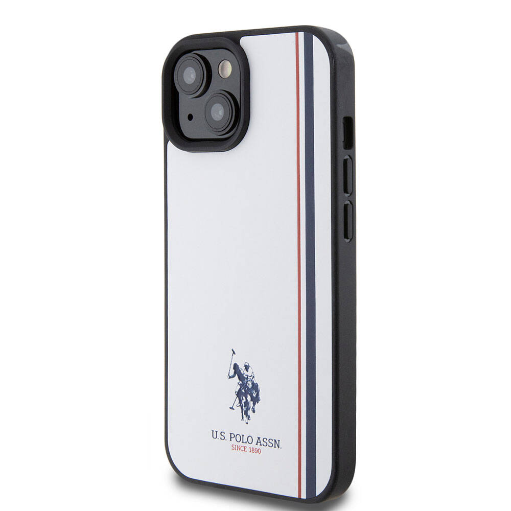 iPhone 15 Kılıf U.S. Polo Assn. Orjinal Lisanslı Üç Renk Şerit Tasarımlı Baskı Logolu Kapak