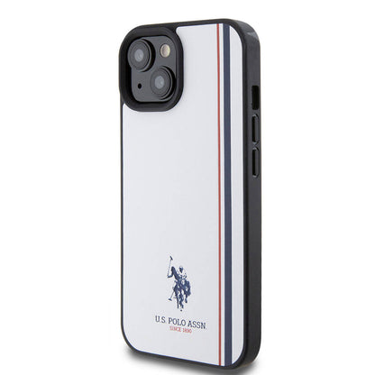 iPhone 15 Kılıf U.S. Polo Assn. Orjinal Lisanslı Üç Renk Şerit Tasarımlı Baskı Logolu Kapak