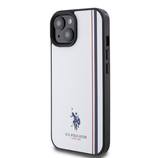iPhone 15 Kılıf U.S. Polo Assn. Orjinal Lisanslı Üç Renk Şerit Tasarımlı Baskı Logolu Kapak