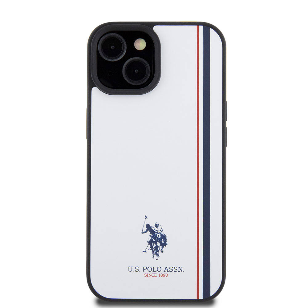 iPhone 15 Kılıf U.S. Polo Assn. Orjinal Lisanslı Üç Renk Şerit Tasarımlı Baskı Logolu Kapak