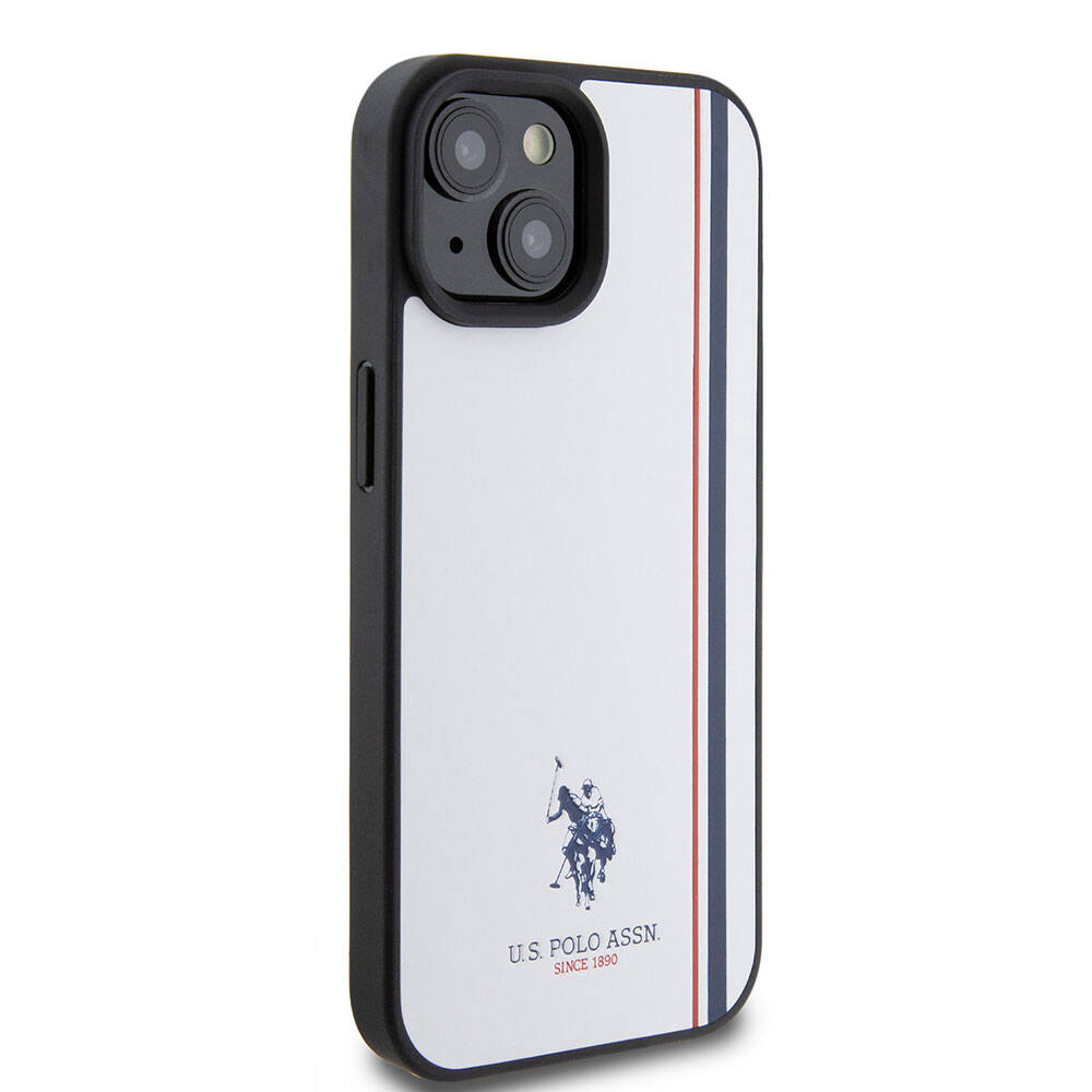 iPhone 15 Kılıf U.S. Polo Assn. Orjinal Lisanslı Üç Renk Şerit Tasarımlı Baskı Logolu Kapak