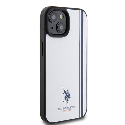 iPhone 15 Kılıf U.S. Polo Assn. Orjinal Lisanslı Üç Renk Şerit Tasarımlı Baskı Logolu Kapak