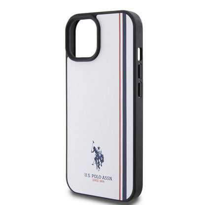 iPhone 15 Kılıf U.S. Polo Assn. Orjinal Lisanslı Üç Renk Şerit Tasarımlı Baskı Logolu Kapak