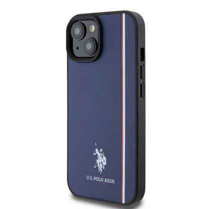 iPhone 15 Kılıf U.S. Polo Assn. Orjinal Lisanslı Üç Renk Şerit Tasarımlı Baskı Logolu Kapak