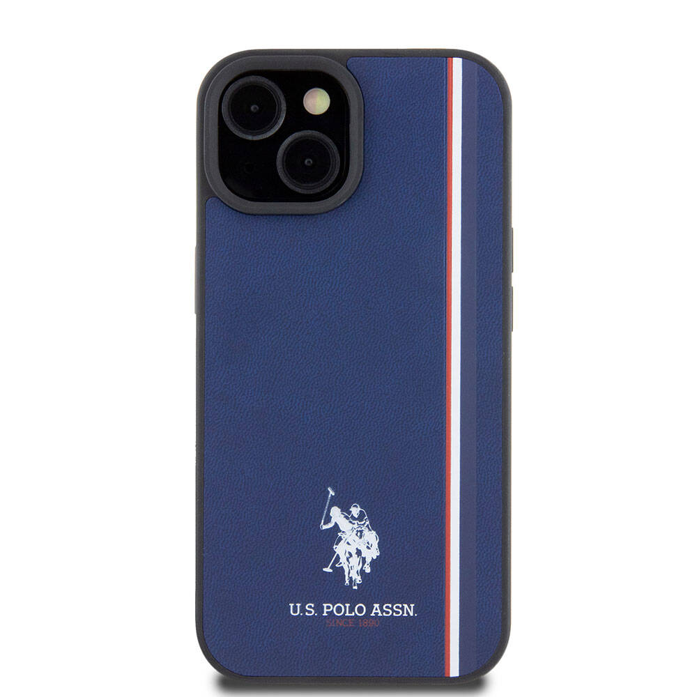 iPhone 15 Kılıf U.S. Polo Assn. Orjinal Lisanslı Üç Renk Şerit Tasarımlı Baskı Logolu Kapak