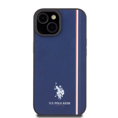 iPhone 15 Kılıf U.S. Polo Assn. Orjinal Lisanslı Üç Renk Şerit Tasarımlı Baskı Logolu Kapak