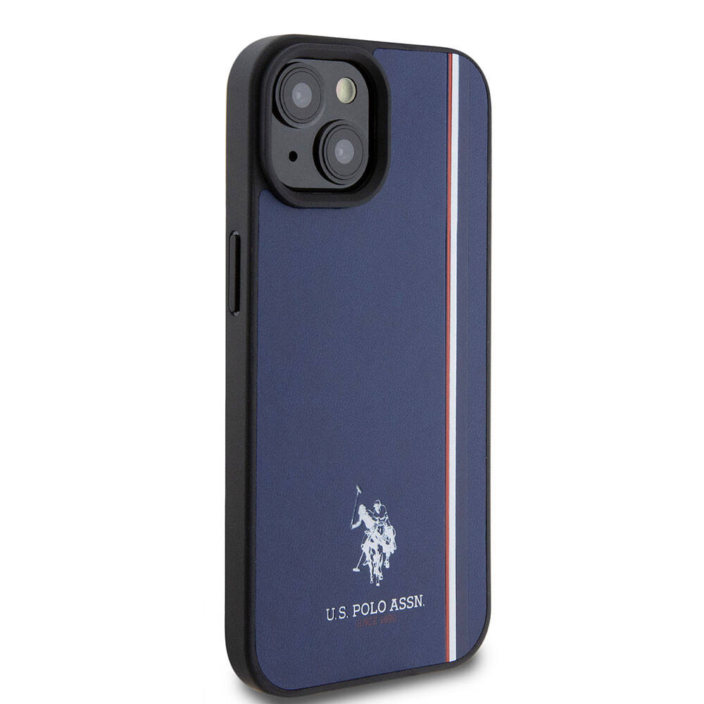 iPhone 15 Kılıf U.S. Polo Assn. Orjinal Lisanslı Üç Renk Şerit Tasarımlı Baskı Logolu Kapak