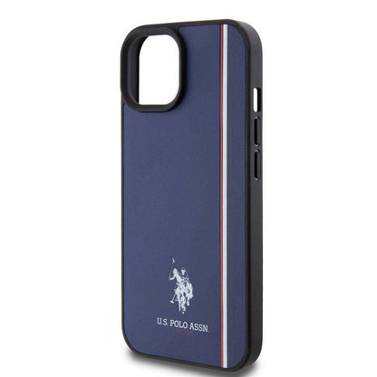iPhone 15 Kılıf U.S. Polo Assn. Orjinal Lisanslı Üç Renk Şerit Tasarımlı Baskı Logolu Kapak