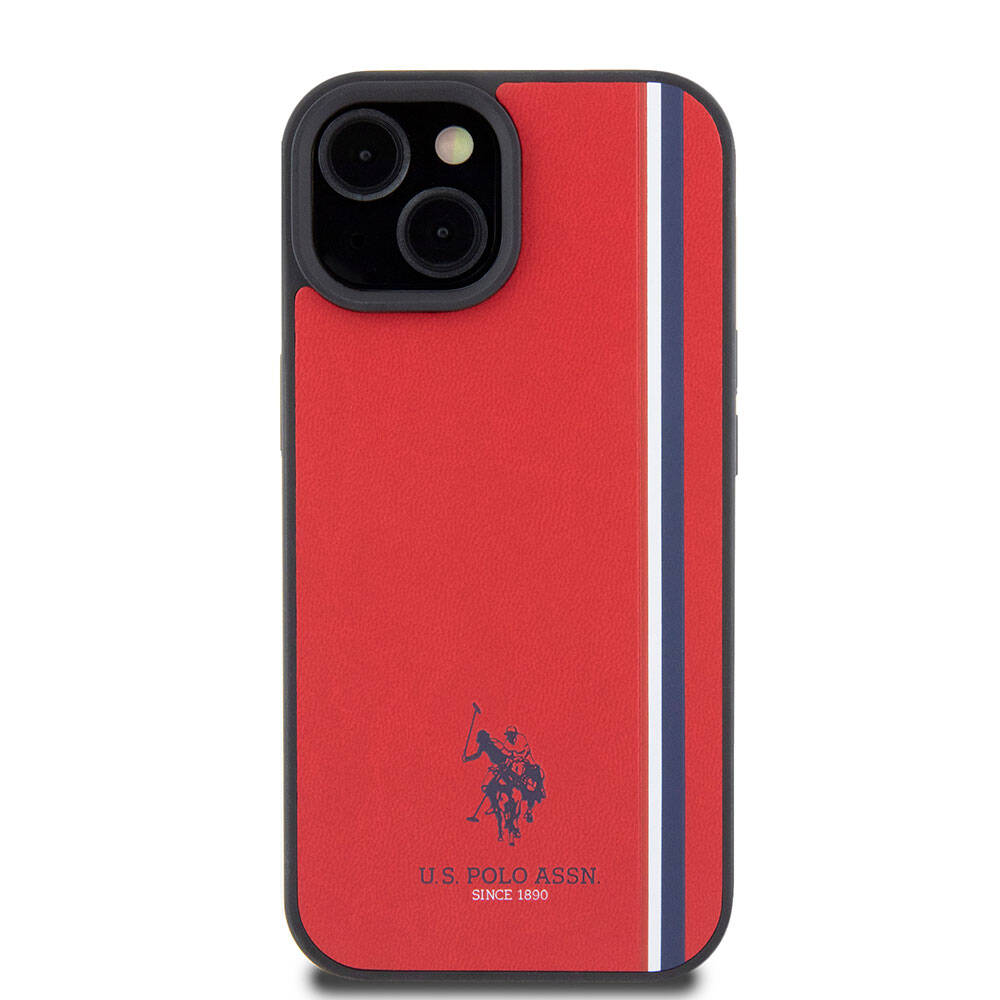 iPhone 15 Kılıf U.S. Polo Assn. Orjinal Lisanslı Üç Renk Şerit Tasarımlı Baskı Logolu Kapak