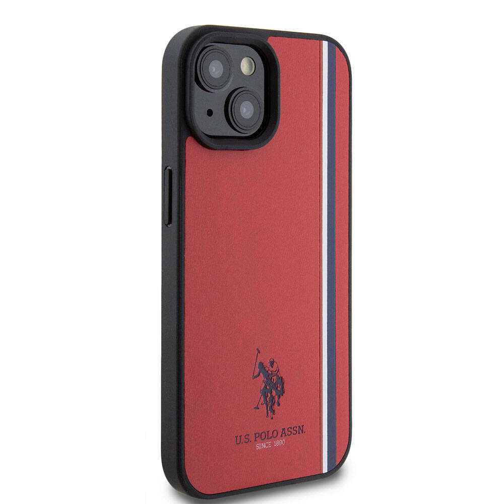 iPhone 15 Kılıf U.S. Polo Assn. Orjinal Lisanslı Üç Renk Şerit Tasarımlı Baskı Logolu Kapak