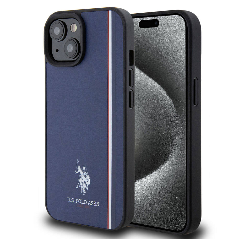 iPhone 15 Kılıf U.S. Polo Assn. Orjinal Lisanslı Üç Renk Şerit Tasarımlı Baskı Logolu Kapak