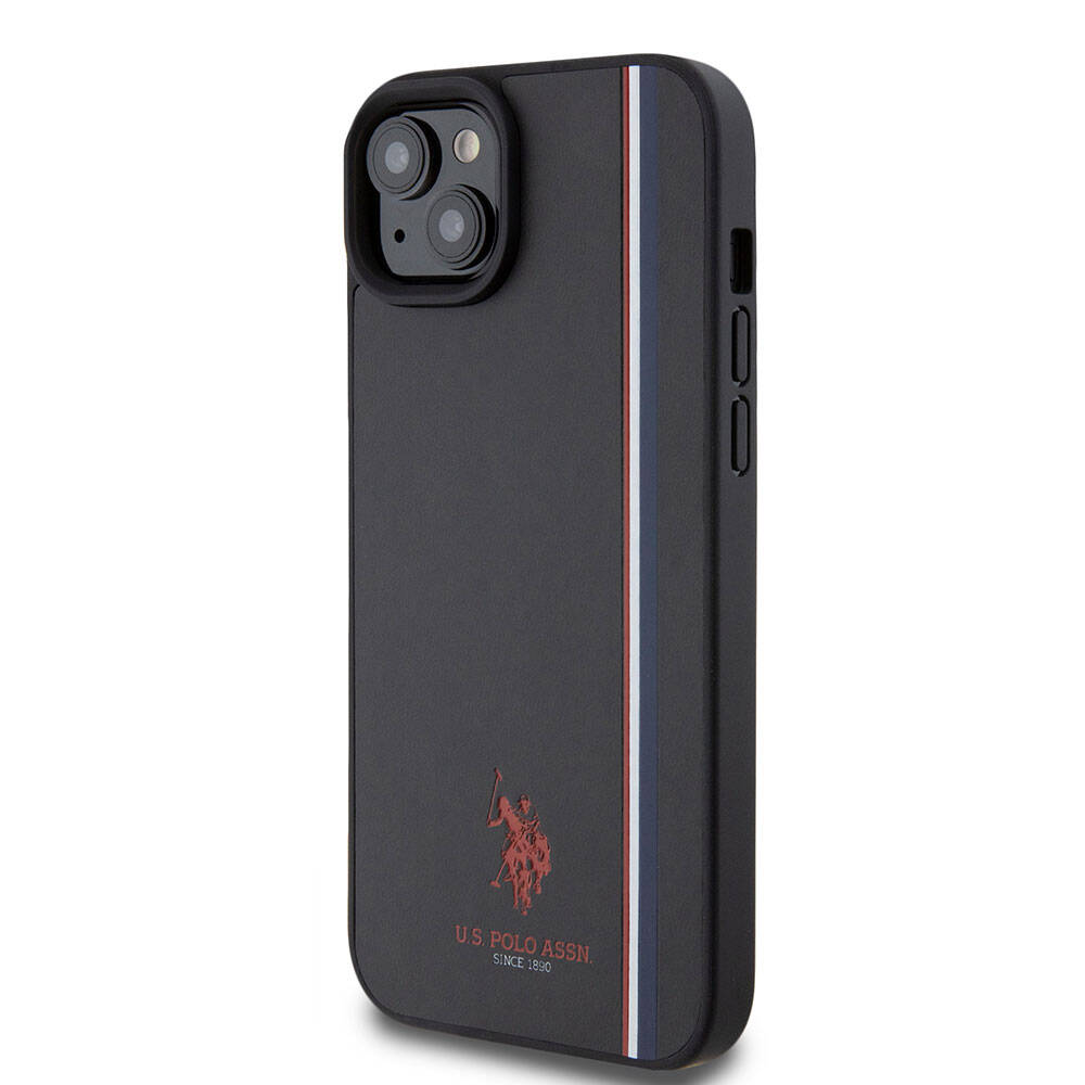 iPhone 15 Kılıf U.S. Polo Assn. Orjinal Lisanslı Üç Renk Şerit Tasarımlı Baskı Logolu Kapak
