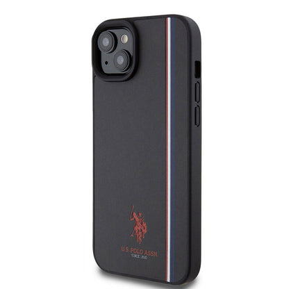 iPhone 15 Kılıf U.S. Polo Assn. Orjinal Lisanslı Üç Renk Şerit Tasarımlı Baskı Logolu Kapak
