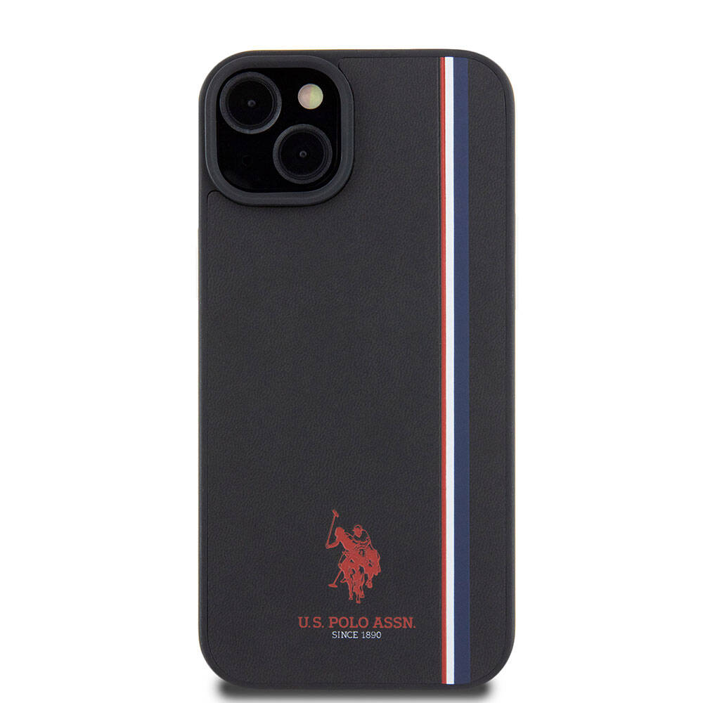 iPhone 15 Kılıf U.S. Polo Assn. Orjinal Lisanslı Üç Renk Şerit Tasarımlı Baskı Logolu Kapak