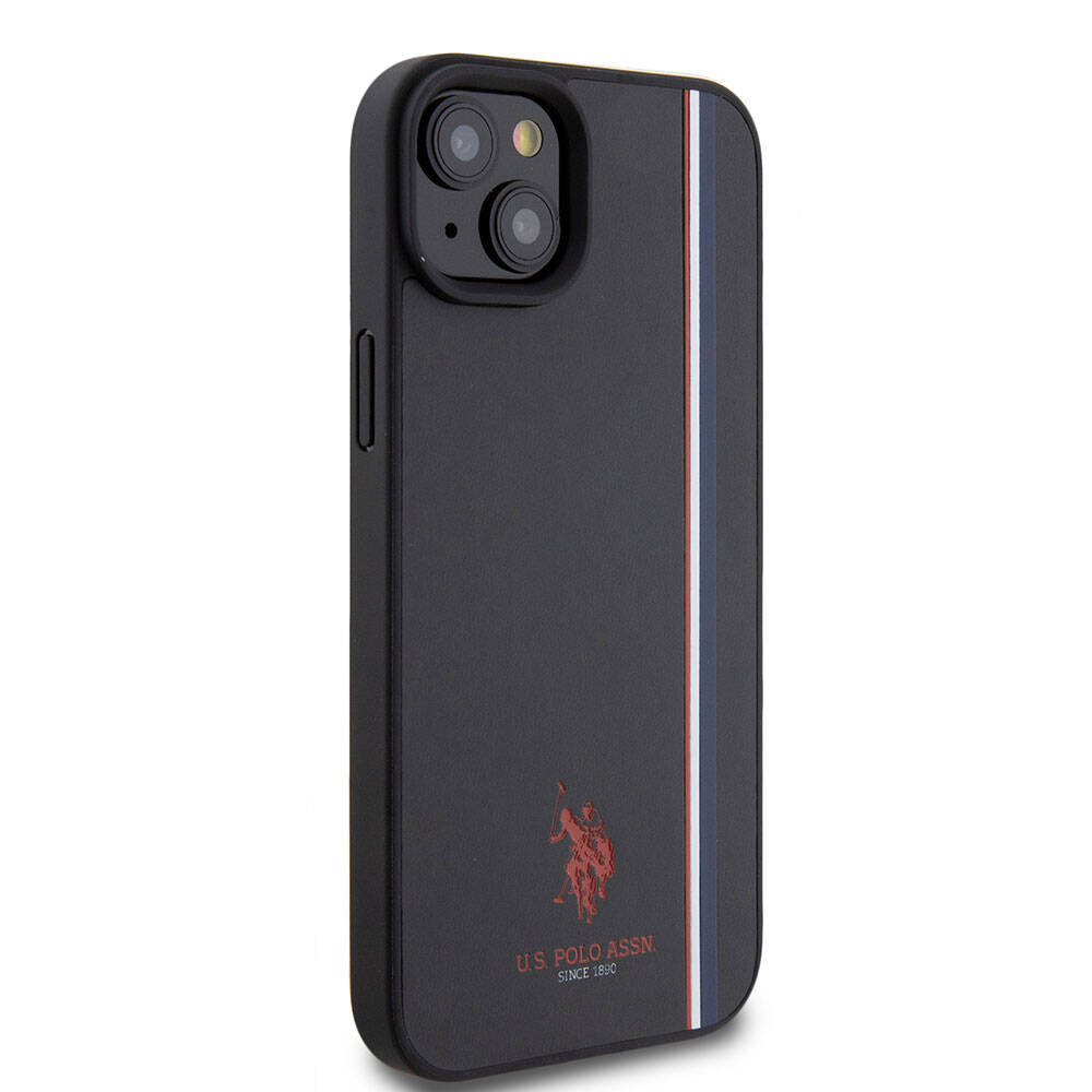 iPhone 15 Kılıf U.S. Polo Assn. Orjinal Lisanslı Üç Renk Şerit Tasarımlı Baskı Logolu Kapak