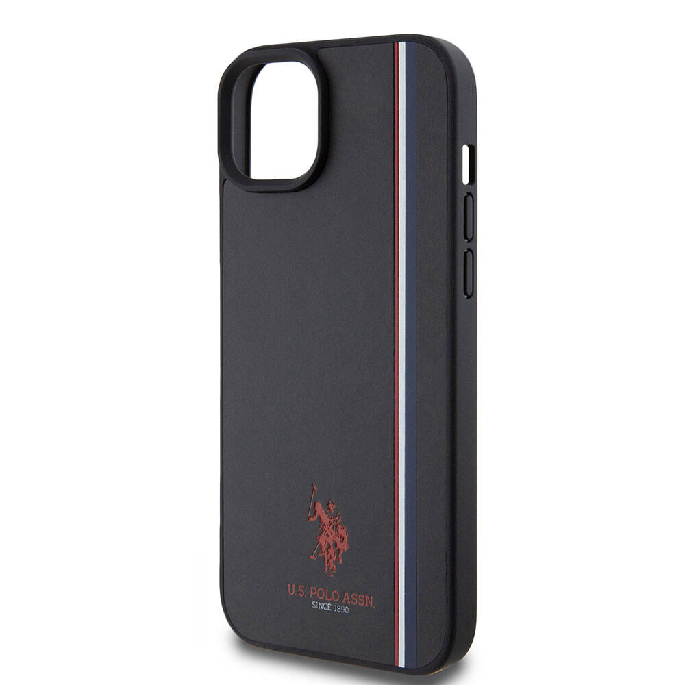 iPhone 15 Kılıf U.S. Polo Assn. Orjinal Lisanslı Üç Renk Şerit Tasarımlı Baskı Logolu Kapak