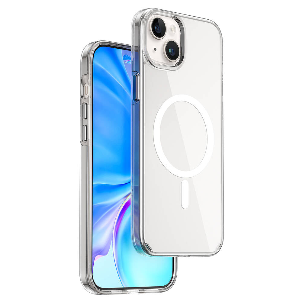 iPhone 15 Kılıf Wiwu BC-022 M-safe Şarj Özellikli Şeffaf Transparan Kapak