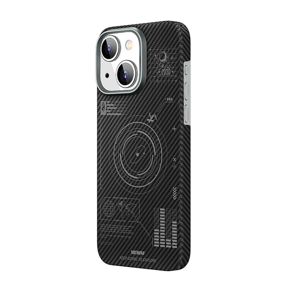 iPhone 15 Kılıf Wiwu KJZ-017 Karbon Fiber 600D Explore Kevlar Kapak