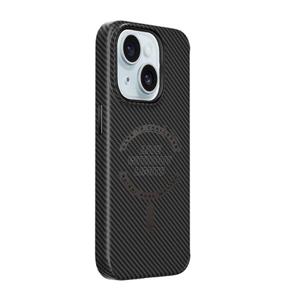 iPhone 15 Kılıf Wiwu LCC-107 Karbon Fiber M-safe Şarj Özellikli Kamera Korumalı Kabon Kapak
