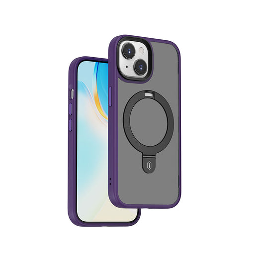 iPhone 15 Kılıf Wiwu ZMM-010 M-safe Şarj Özellikli Mat Arka Yüzey Standlı Kapak
