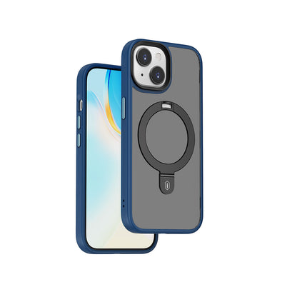 iPhone 15 Kılıf Wiwu ZMM-010 M-safe Şarj Özellikli Mat Arka Yüzey Standlı Kapak