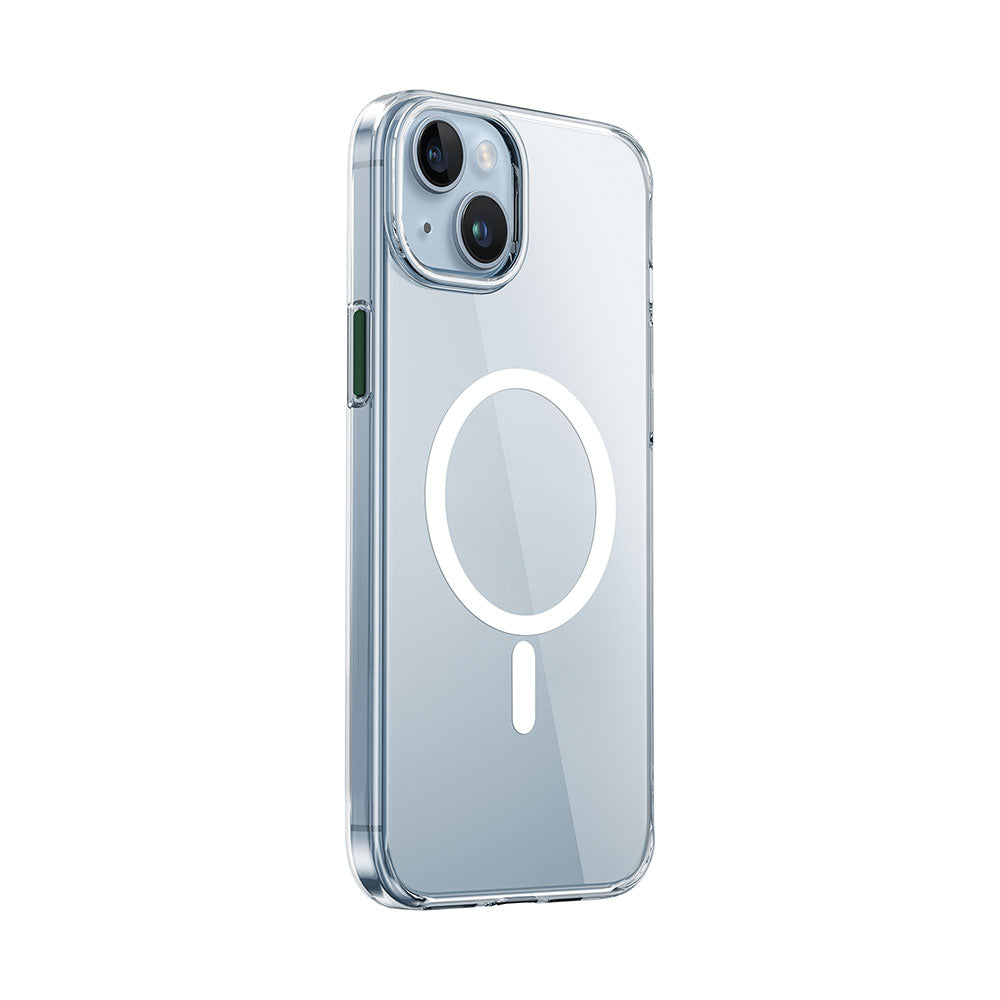 iPhone 15 Kılıf Wiwu ZYS-013 M-safe Şarj Özellikli Renkli Kamera Çerçeveli Şeffaf Jelly Kapak