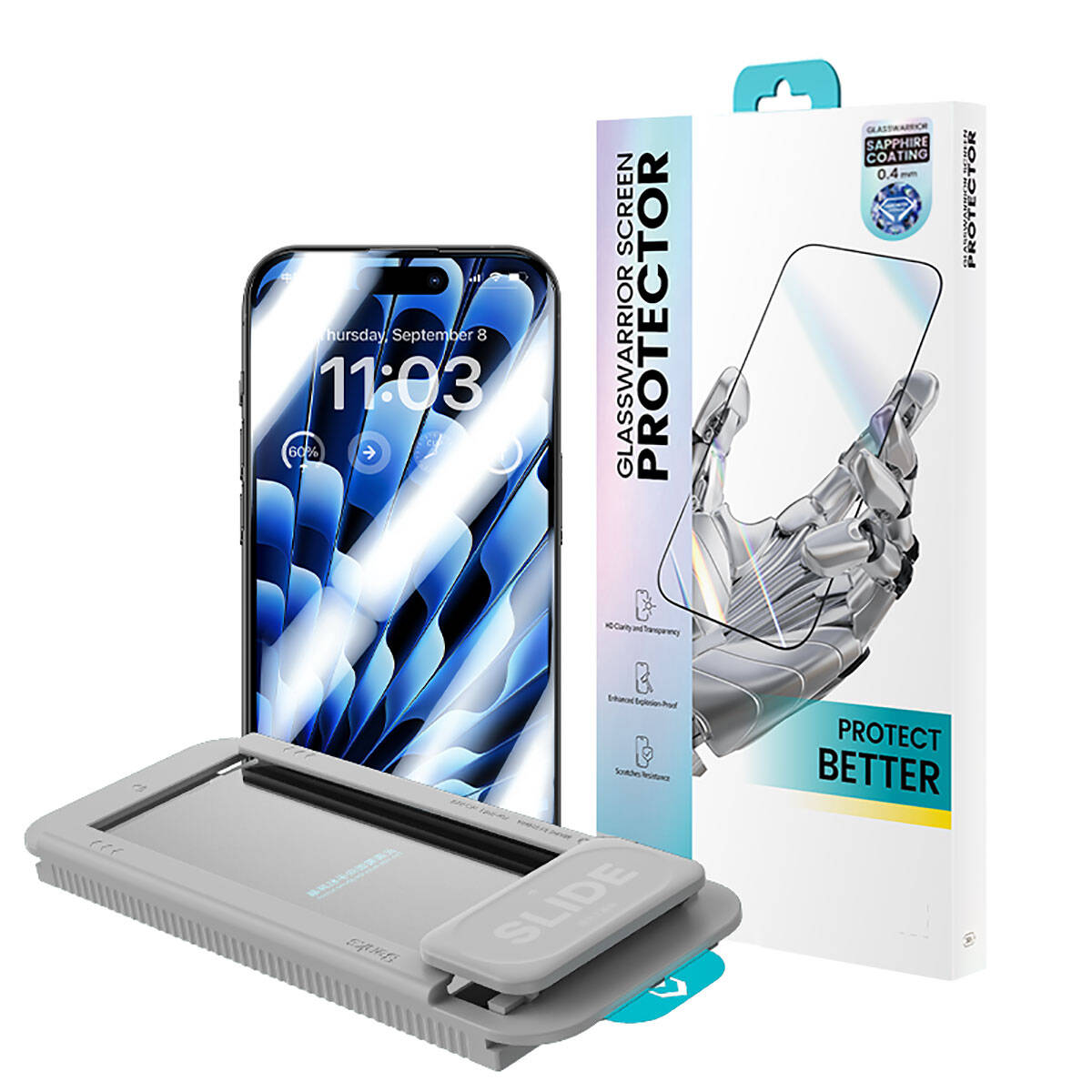 iPhone 15 Plus Benks V Pro Safir Shield Ekran Koruyucu + Kolay Uygulama Aparatlı