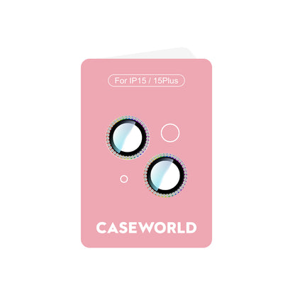 iPhone 15 Plus CaseWorld Alloy Sparkling Diamond Serisi Taşlı Lens Koruyucu