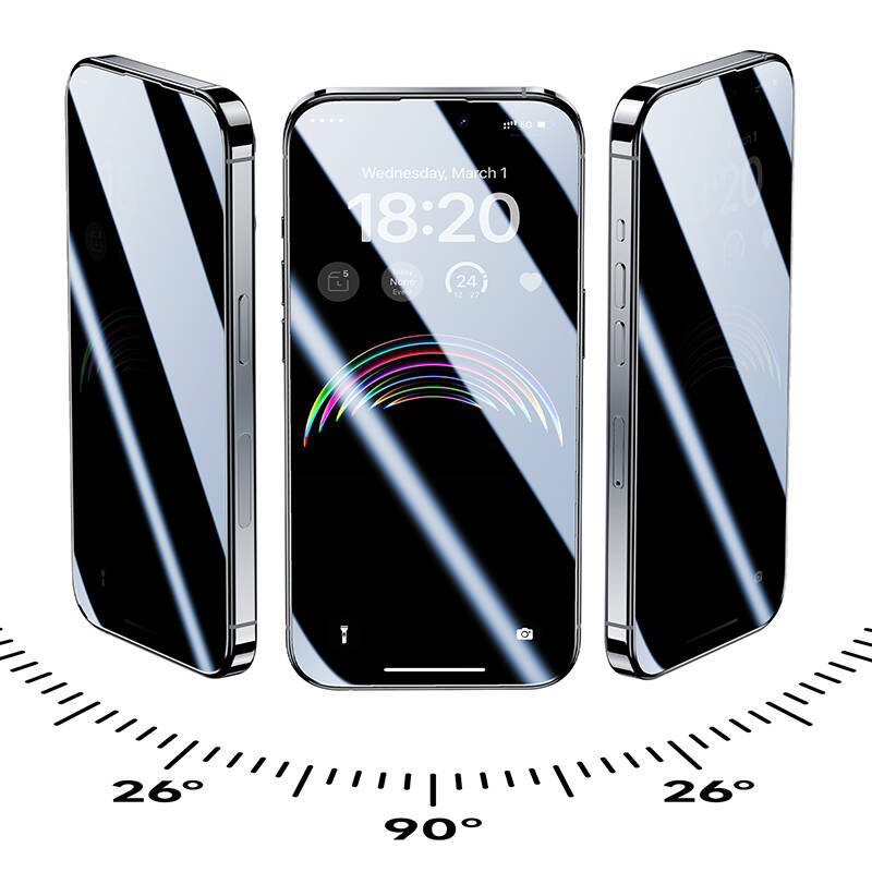 iPhone 15 Plus Hidrofobik Ve Oleofobik Özellikli Benks Privacy Air Shield Ekran Koruyucu 10'lu Paket