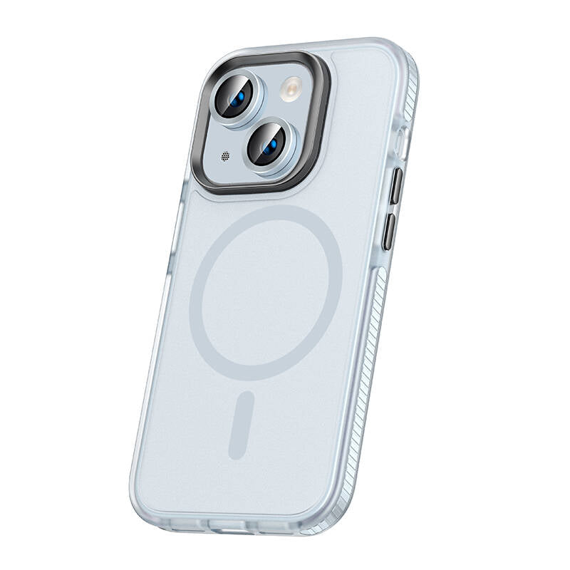 Apple iPhone 15 Plus Kılıf Airbagli M-safe Wireless Şarj Özellikli Lens Koruyuculu Zore Klaptika Kapak