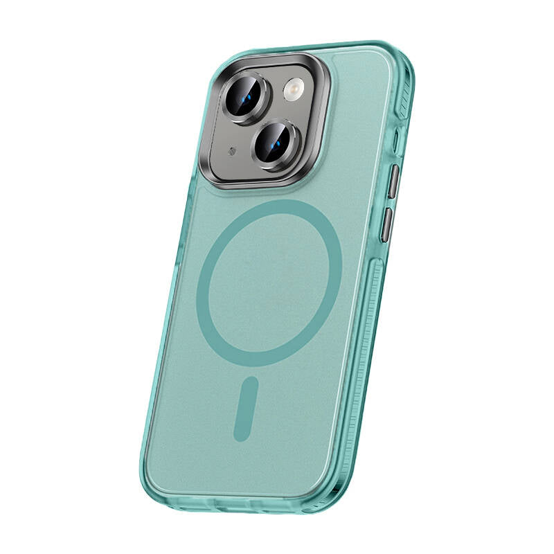 Apple iPhone 15 Plus Kılıf Airbagli M-safe Wireless Şarj Özellikli Lens Koruyuculu Zore Klaptika Kapak