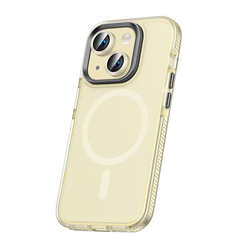 Apple iPhone 15 Plus Kılıf Airbagli M-safe Wireless Şarj Özellikli Lens Koruyuculu Zore Klaptika Kapak