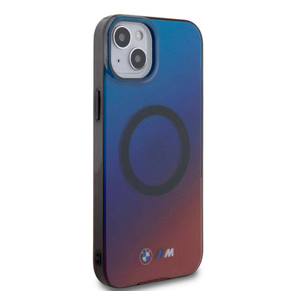 iPhone 15 Plus Kılıf BMW M-safe Şarj Özellikli Transparan Renk Geçişli Dizayn Orjinal Lisanslı Kapak