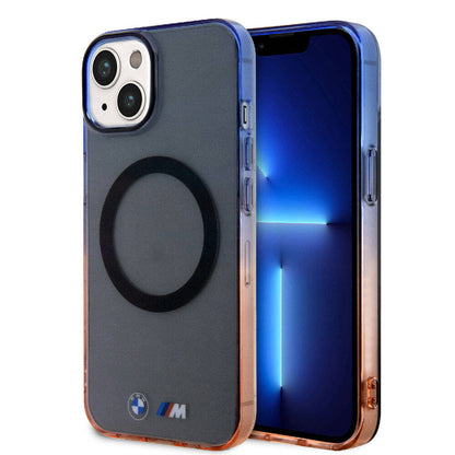 iPhone 15 Plus Kılıf BMW M-safe Şarj Özellikli Transparan Renkli Çerçeveli Orjinal Lisanslı Kapak