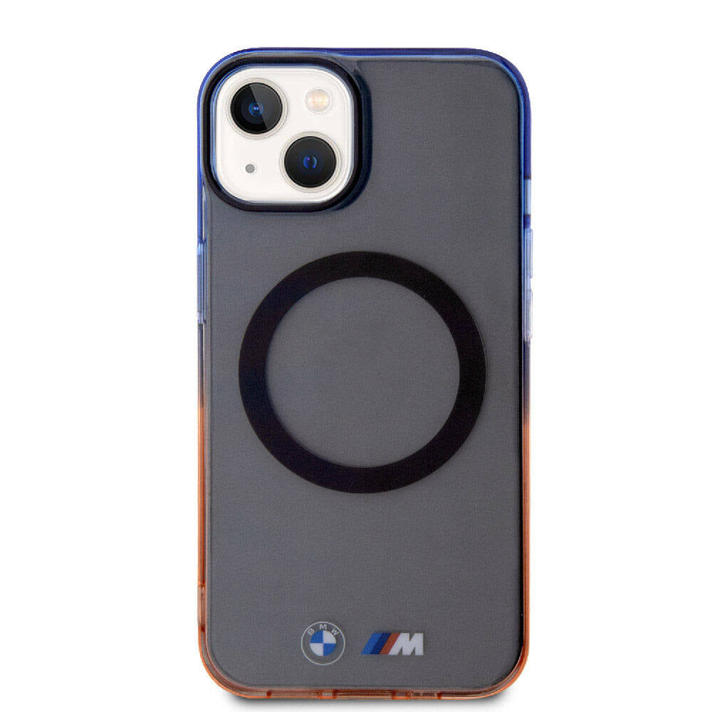 iPhone 15 Plus Kılıf BMW M-safe Şarj Özellikli Transparan Renkli Çerçeveli Orjinal Lisanslı Kapak