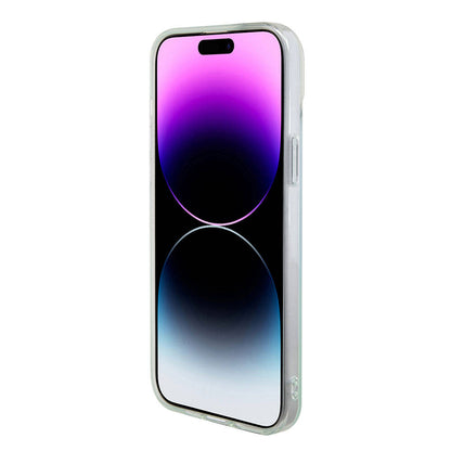 iPhone 15 Plus Kılıf Guess Orjinal Lisanslı M-safe Şarj Özellikli Yazı Logolu Iridescent Kapak