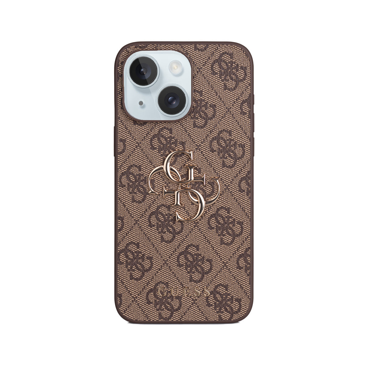 iPhone 15 Plus Kılıf Guess Orjinal Lisanslı PU Deri 4G Büyük Metal Logolu Çapraz Vücut Askılı Kapak