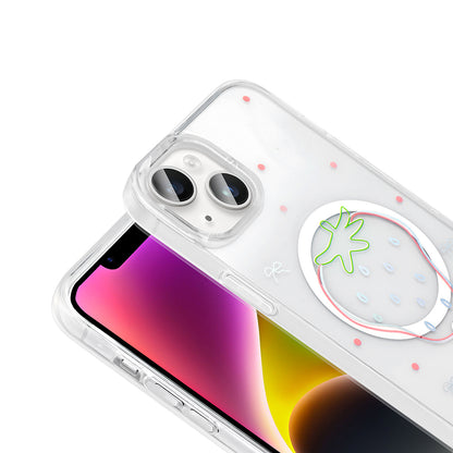 Apple iPhone 15 Plus Kılıf M-Safe Şarj Özellikli Şeffaf Zore Folk Sert Kapak