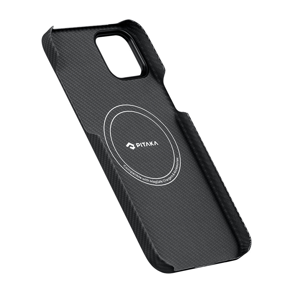 iPhone 15 Plus Kılıf M-safe Şarj Özellikli 600D Aramid Fiber Pitaka Tactile Woven Orchestra Serisi Rhapsody Kapak