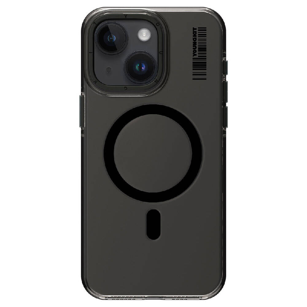 iPhone 15 Plus Kılıf M-safe Şarj Özellikli Şeffaf Youngkit Crystal Shield Serisi Kapak