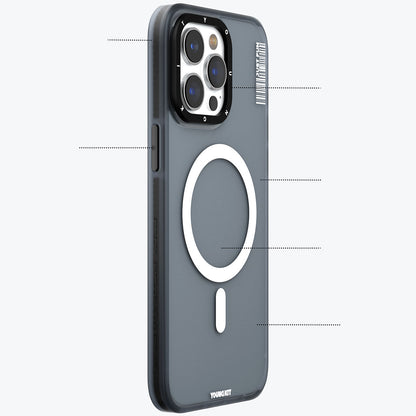 iPhone 15 Plus Kılıf M-safe Şarj Özellikli Youngkit Colored Sand Serisi Kapak
