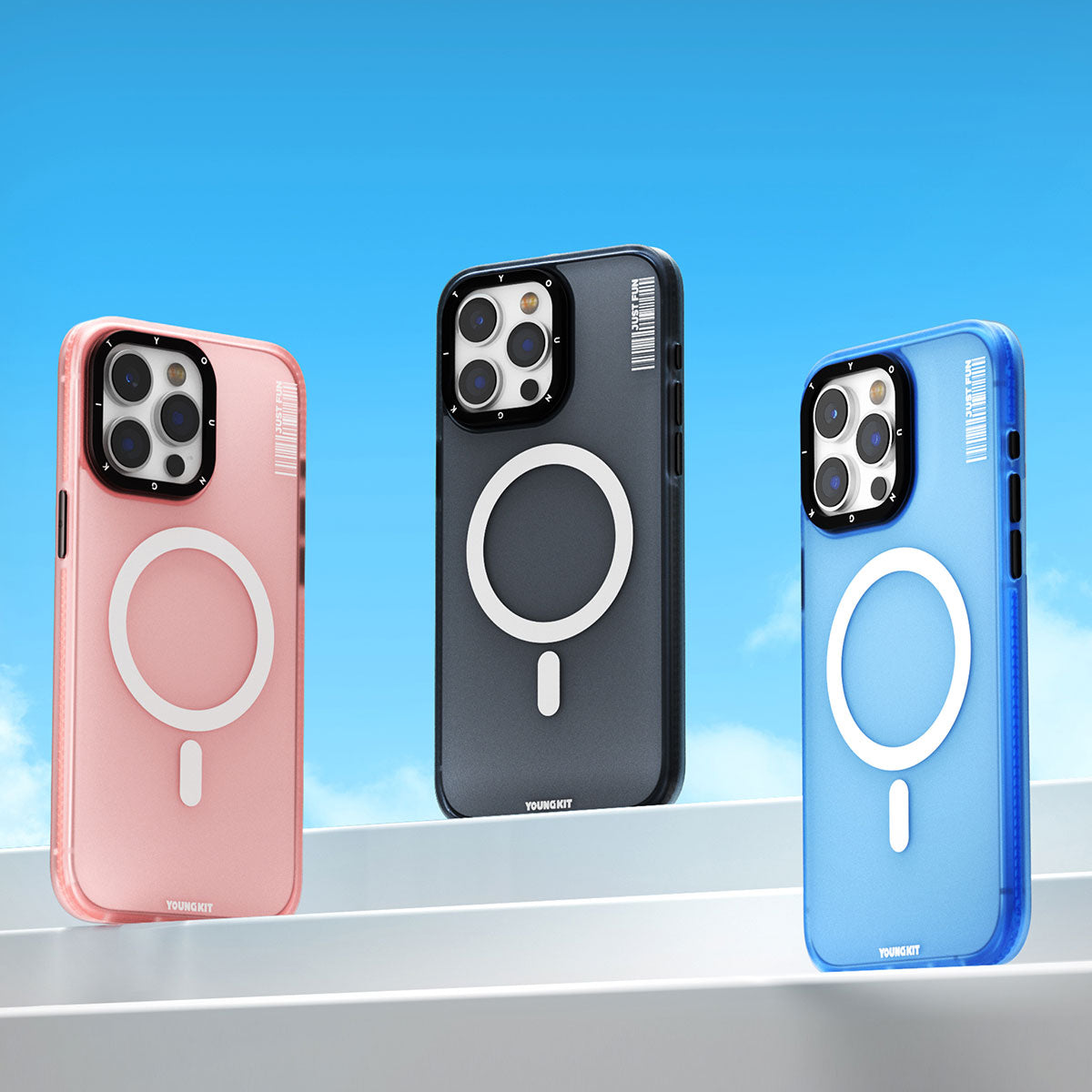 iPhone 15 Plus Kılıf M-safe Şarj Özellikli Youngkit Colored Sand Serisi Kapak