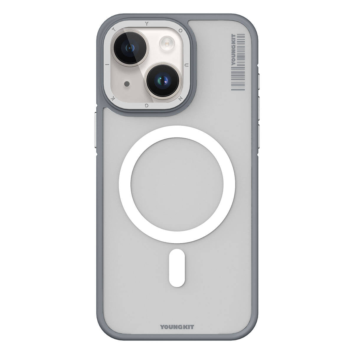 iPhone 15 Plus Kılıf M-safe Şarj Özellikli Youngkit Rock Sand Serisi Kapak