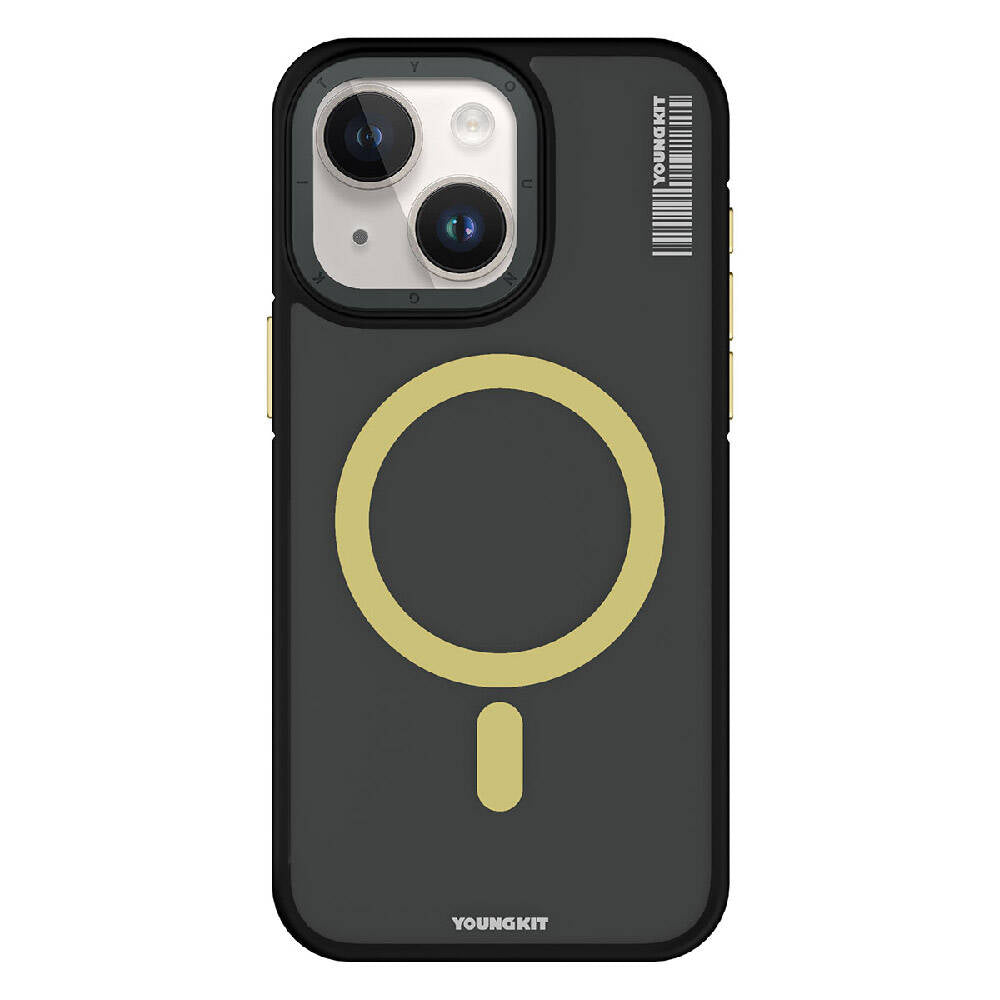 iPhone 15 Plus Kılıf M-safe Şarj Özellikli Youngkit Rock Sand Serisi Kapak