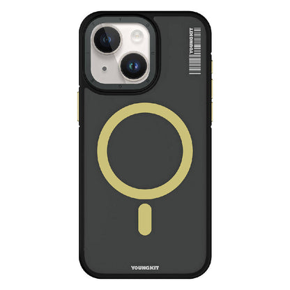iPhone 15 Plus Kılıf M-safe Şarj Özellikli Youngkit Rock Sand Serisi Kapak