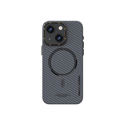 iPhone 15 Plus Kılıf Recci Machinist Serisi M-safe Şarj Özellikli Magnetik Karbon Kapak