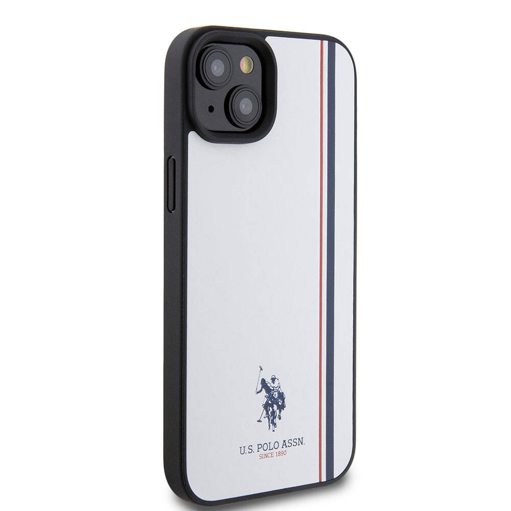 iPhone 15 Plus Kılıf U.S. Polo Assn. Orjinal Lisanslı Üç Renk Şerit Tasarımlı Baskı Logolu Kapak