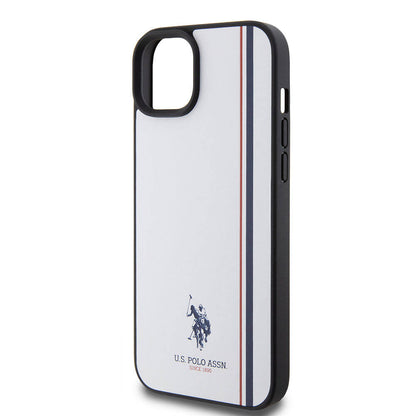 iPhone 15 Plus Kılıf U.S. Polo Assn. Orjinal Lisanslı Üç Renk Şerit Tasarımlı Baskı Logolu Kapak