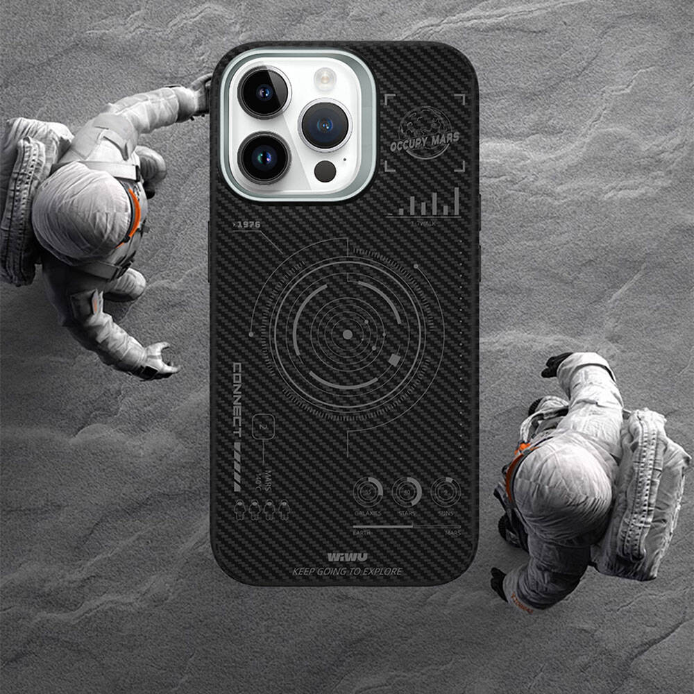 iPhone 15 Plus Kılıf Wiwu KJZ-017 Karbon Fiber 600D Explore Kevlar Kapak