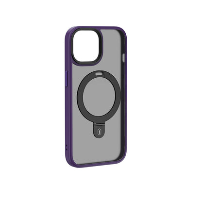 iPhone 15 Plus Kılıf Wiwu ZMM-010 M-safe Şarj Özellikli Mat Arka Yüzey Standlı Kapak